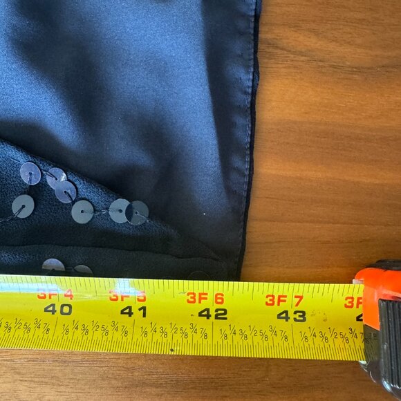 Navy Blue Sequin High Low Midi Skirt - Picture 6 of 8